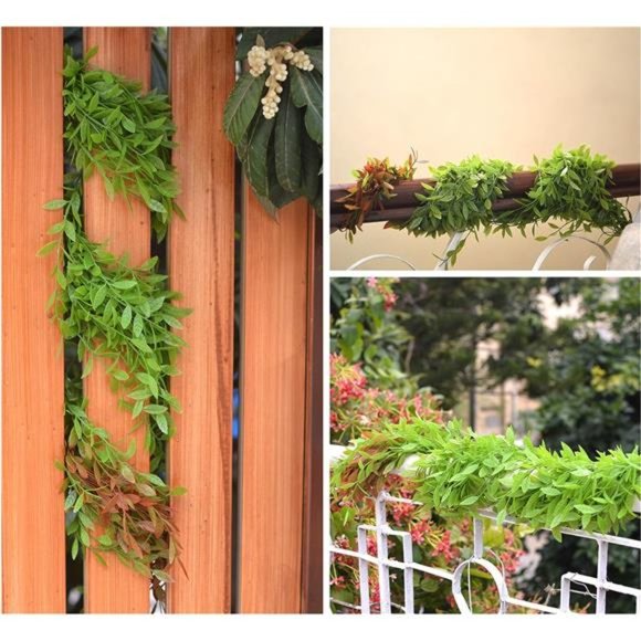 Hanging Leaves 6Pcs Vine Garland Eucalyptus Garland Artificial Vines Leaves - Picture 3 of 5